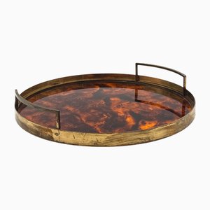 Hollywood Regency Round Tray, Italy, 1970s