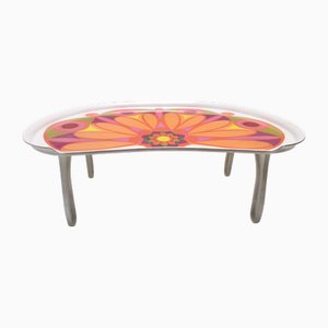 Plateau de Lit Floral en Forme de Haricot Moderniste en Plastique, Italie, 1970s