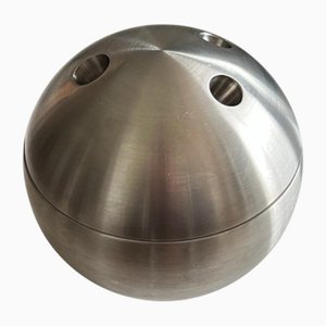 Vintage Chrome Bowling Ball Ice Bucket, 1970s