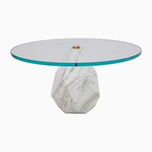 Table Basse Mid-Century Moderne en Marbre de Carrare, Italie, 1970s
