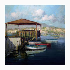 Renato Criscuolo, Boats in Sorrento, Oil on Canvas, 2008