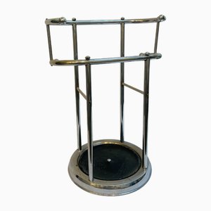 Art Deco Chrome-Plated Umbrella Stand, 1920s