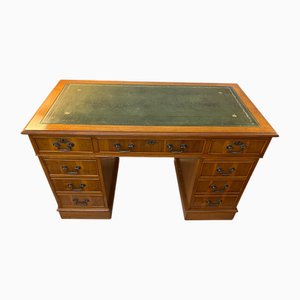 English Chesterfield Yew Desk, Set of 3