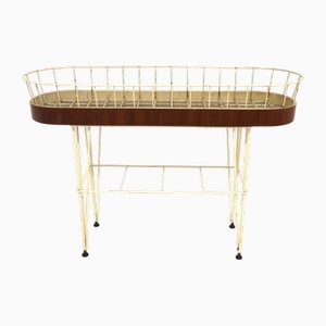 Metal and Mahogany Planter, Sweden, 1950s