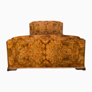Lit Double Art Déco en Noyer, 1930s
