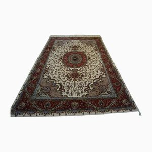 Vintage Tabriz Rug with Silk, 1980s