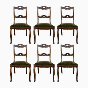 Antique Walnut Chairs, Set of 6