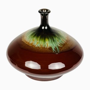 Vintage Brown Ceramic Vase by Piqueres, 1970s