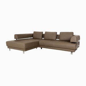 Brand Face Leather Corner Sofa in Brown & Grey from Ewald Schillig