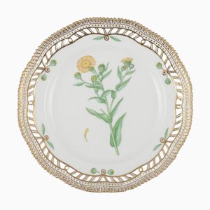 Flora Danica Openwork Lunch Plate with Flowers from Royal Copenhagen, 1958