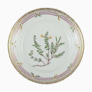 Flora Danica Plate in Hand-Painted Porcelain with Flowers from Royal Copenhagen, 1968