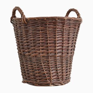Vintage Wicker Log Kindling Basket, 1960s