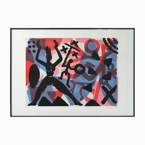 AR Penck, Sans titre, 20ème Siècle, Eau-forte, Encadré