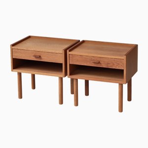 Nachttische aus Eiche von Hans J. Wegner für Ry Møbelfabrik, Dänemark, 1960er, 2er Set