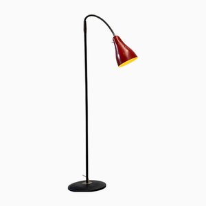 Belgian Red Lacquered Floor Lamp, 1970s