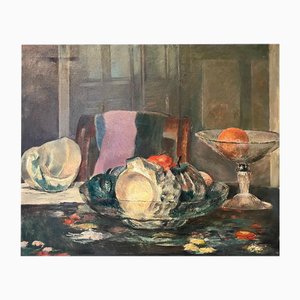 Fernand Blondin, Bodegón con verduras, óleo sobre lienzo