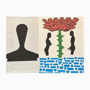 Alexandre Schaller, Lettera d'amore, Acrilico su tela, 1995