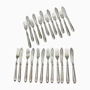 Fish Cutlery Set attributed to WMF, Germany, 1903-1910, Set of 24