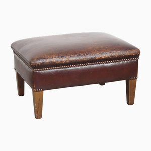 Sturdy Vintage Stool in Sheep Leather