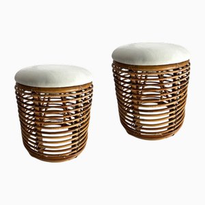 Hocker aus Rattan & Bambus von Tito Agnoli, 1960er
