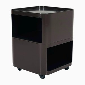 Brown Componibili Square Serving Trolley by Anna Castelli for Kartell, 1960s