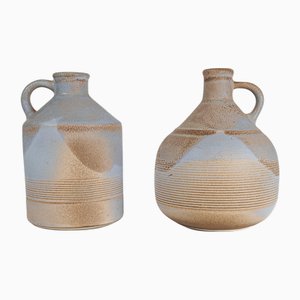 Vintage Italian Vases in Rough Ceramic by Bucci, 1970s, Set of 2