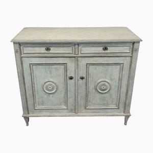 Schwedisches Eichenholz Sideboard in Grau
