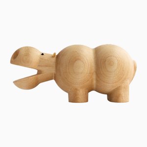 Hippopotamus I Piccolini Wooden Animal Figure by Viviana Degrandi for Emko