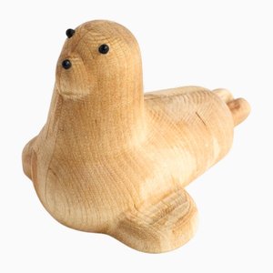 Figura di animali Seal I Piccolini in legno di Viviana Degrandi per Emko