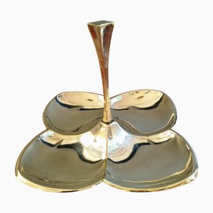Small Clover-Shaped Tray in Nickel Silver, Spain, 1960s