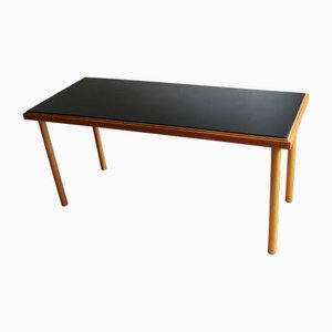 1960s Long Coffee Table with Black Opaxite Glass