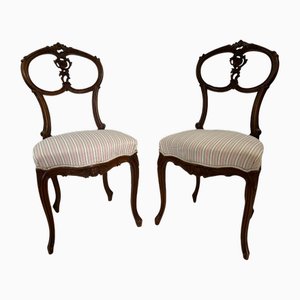 Set of 19th Century Louis XV Chairs in Carved Walnut