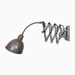 Graue Industrielle Scissor Wandlampe von Elektroinstala, 1960er