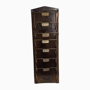 Art Nouveau German Newspaper Holder in Embossed Metal, 1890s