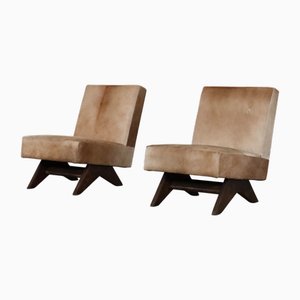 Fireside Chairs Model No. PJ-Si-36-a by Pierre Jeanneret, 1950s, Set of 2