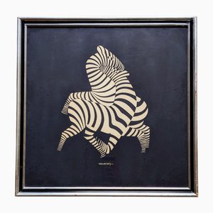 Victor Vasarely, Zebras, Serigrafía original, años 60, Enmarcado