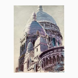 Włodzimierz Karczmarzyk, Paris, Sacre Coeur, 1957, Acrylic on Paper