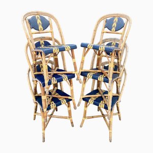 Chairs in Rattan and Satin Fibers from Maison Drucker, Set of 6