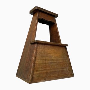 Sgabello decorativo in legno, anni '50