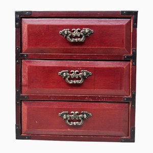 Vintage Japanese Wooden Jewelry Cabinet, 1980s
