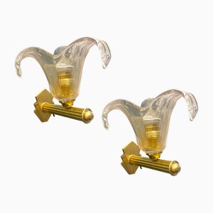 Venetian Murano Glass Sconces, 1960s, Set of 2