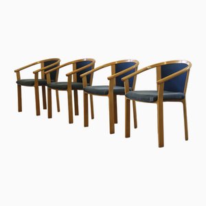 Beech Wood Dining Chairs by Rud Thygesen & Johnny Sørensen for Magnus Olesen, 1980s, Set of 4