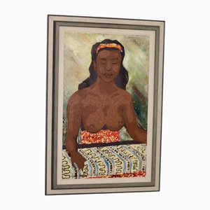 Bertil Akerlind, Woman, 1960s, Oil on Canvas, Framed