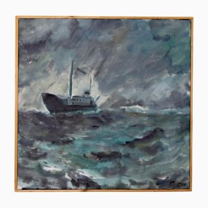 Björn Gyllenhammar, Storm, 1986, Olio su tela, Incorniciato