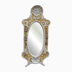 Vintage Italian Ceramic Wall Mirror, 1950