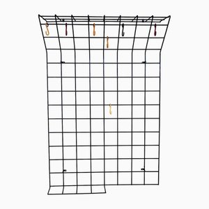 String Black Metal Coat and Hat Rack, 1950s