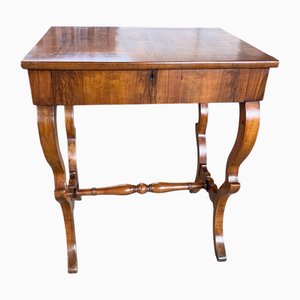Carlo X Italian Walnut Side Table, 1820s