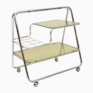 Vintage Chrome and Glass Drinks Trolley, 1970s