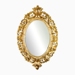 Specchio ovale fiorentino in oro