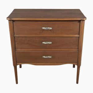 Small Art Deco Mahogany Veneer Chest of Drawers, 1940s
